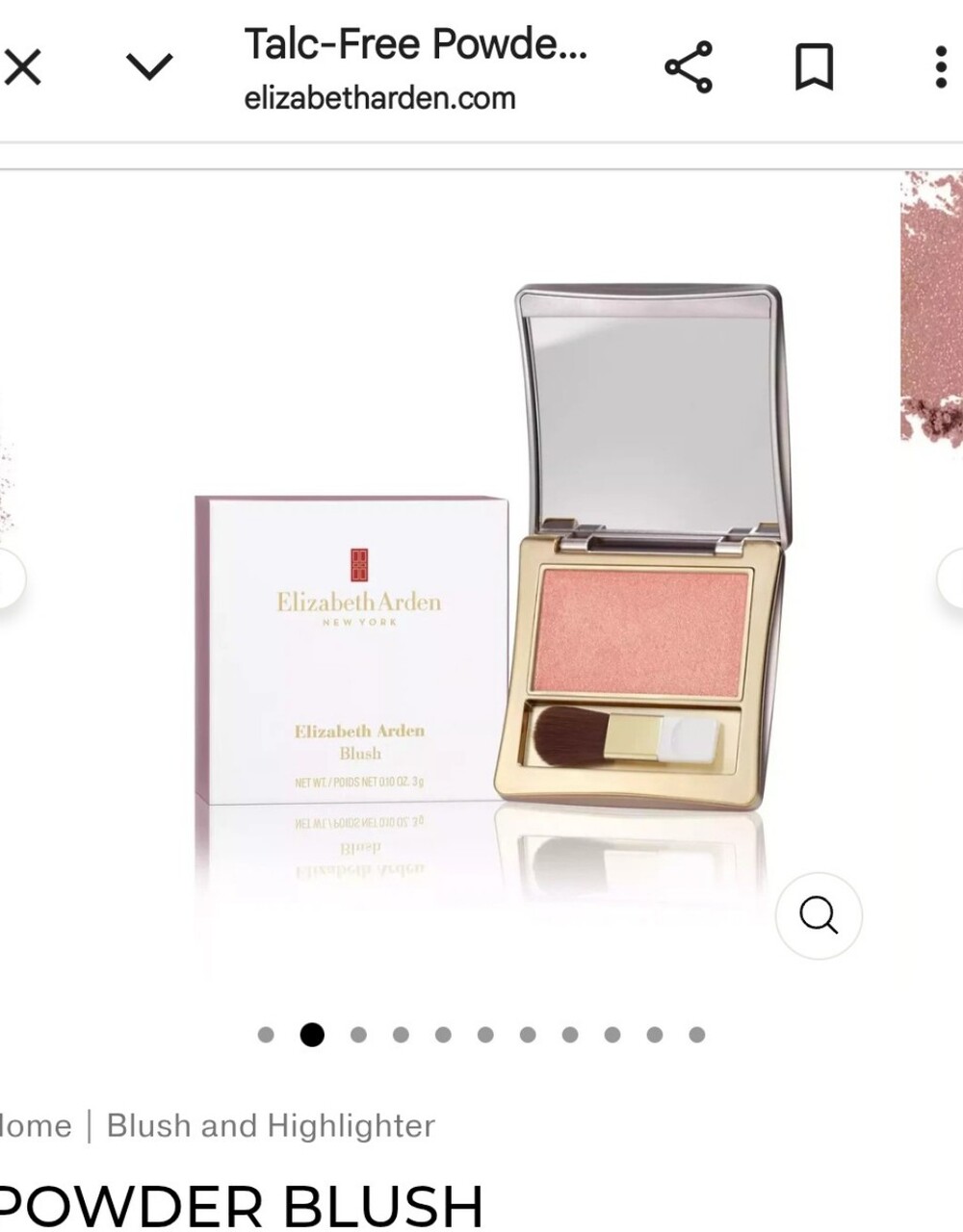 Elizabeth Arden Boxed Beautiful Gold Case Radiance Blush Mirror And Brush - Picture 3 of 9